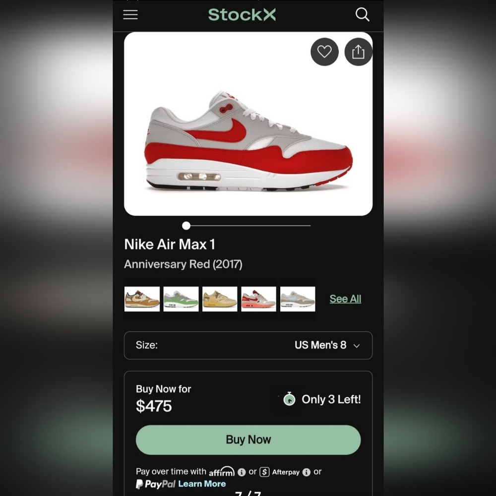 RED NIKE AIR MAX 1 - Picture 7 of 7